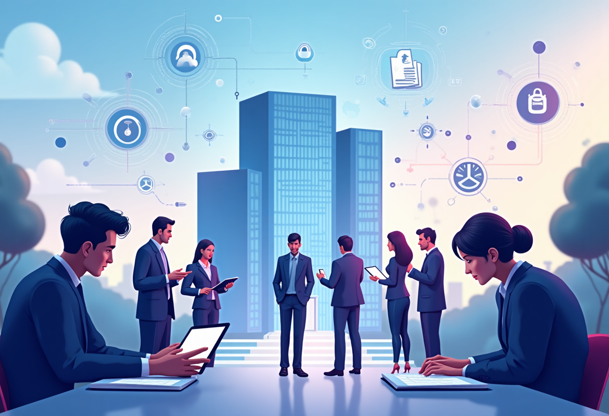 Ilustração representando a transformação da ANPD em agência reguladora, com profissionais analisando dados e ícones digitais de proteção, simbolizando a fiscalização mais rigorosa da LGPD e a nova era da privacidade no Brasil.